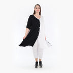  A-Form Jacke von AKH Fashion aus Viskose, 1321.06957, Schwarz-Weiß, Schick, Modern, Bequem
