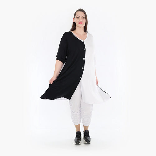  A-Form Jacke von AKH Fashion aus Viskose, 1321.06957, Schwarz-Weiß, Schick, Modern, Bequem