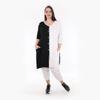  A-Form Jacke von AKH Fashion aus Viskose, 1321.06957, Schwarz-Weiß, Schick, Modern, Bequem