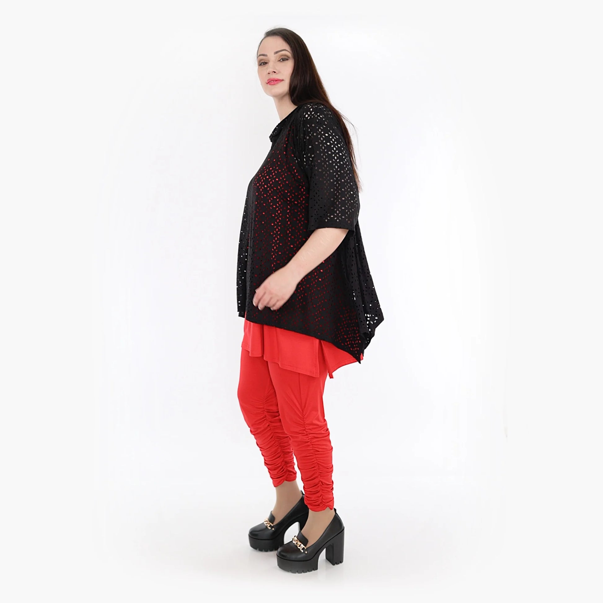  A-Form Bigshirt von AKH Fashion aus Viskose, 1322.03073, Schwarz, Unifarben, Schick, Modern