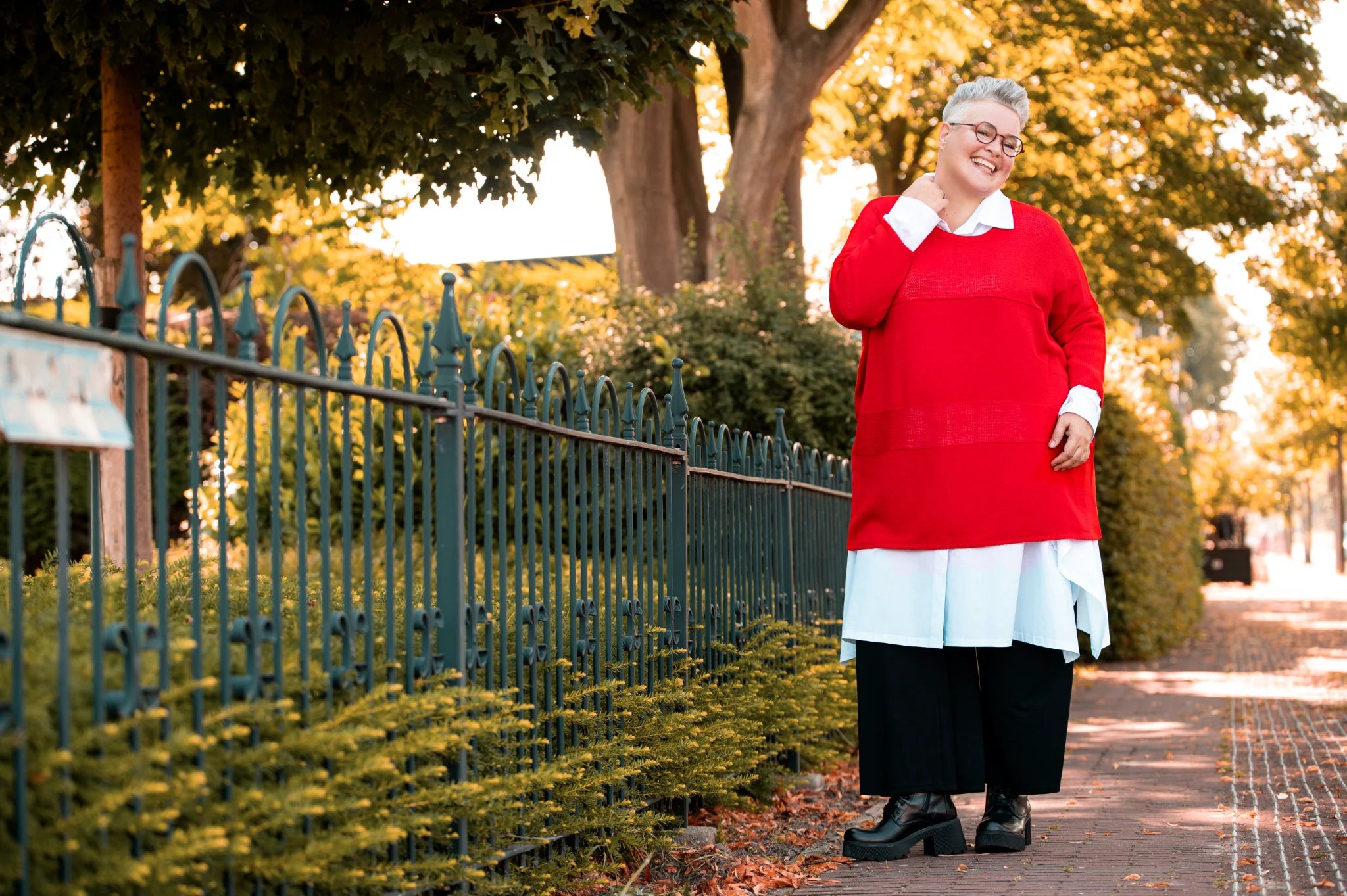  AKH Fashion Bigshirt in kastiger Form, aus Baumwolle, 1338.02417, Rot, Schick, Modern, Bequem