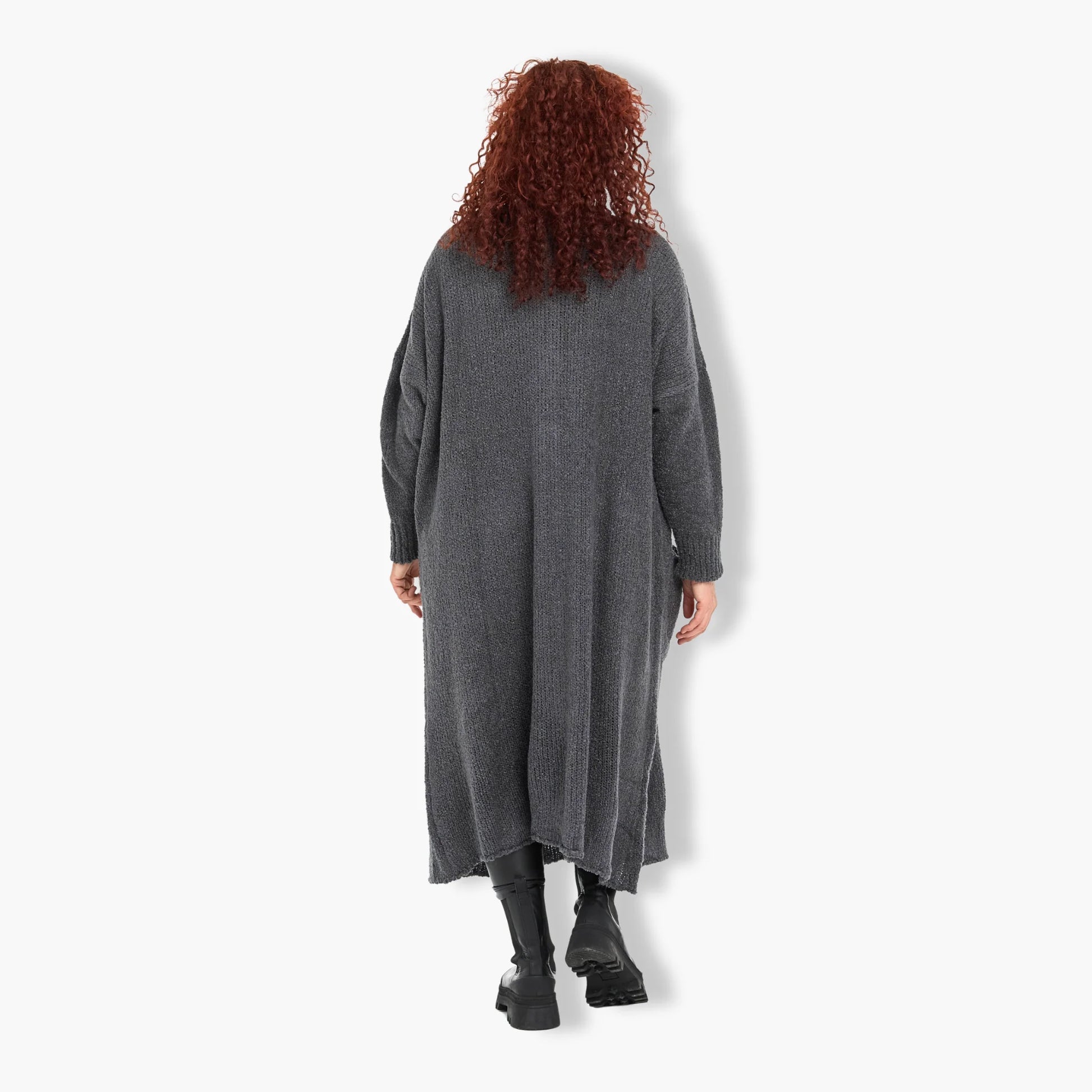  Stylischer Oversize Mantel in elegantem Grau aus softem Bouclé für Plus Size Fashionista in Herbst/Winter