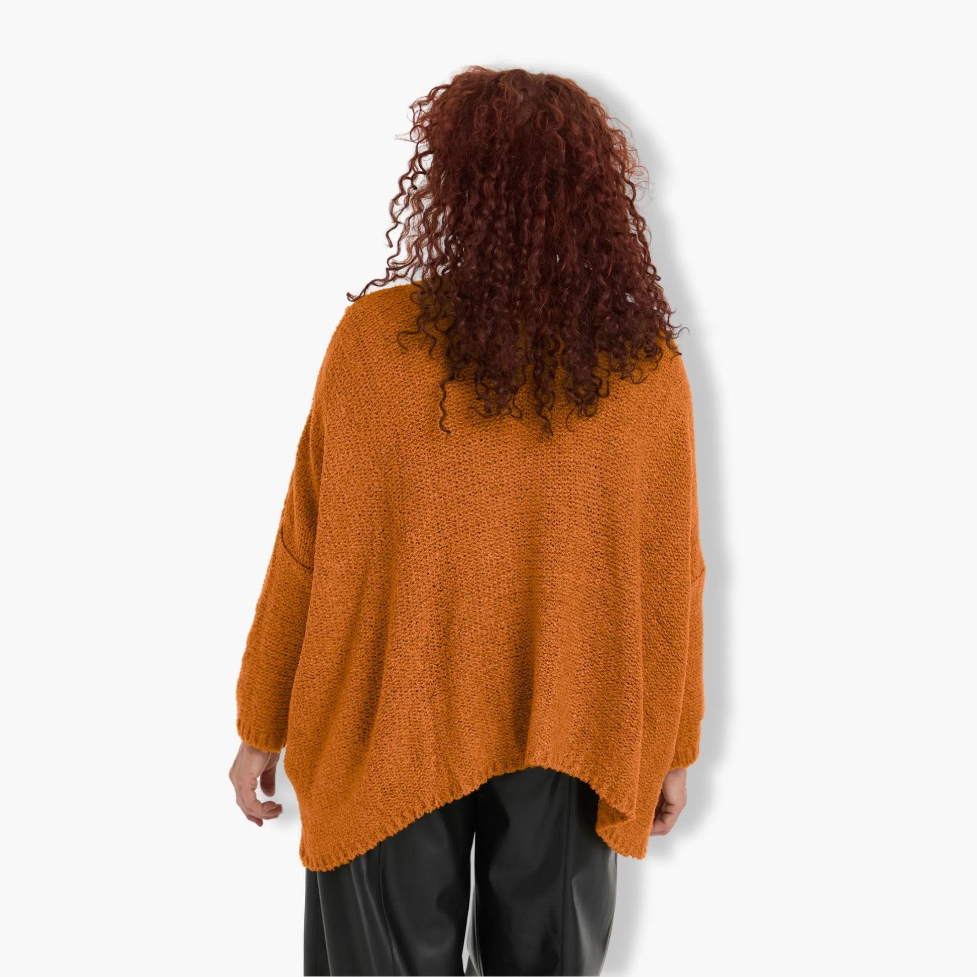  Amandine Jacke in kastiger Form, aus Viskose, 2710, Orange, Schick, Modern, Bequem