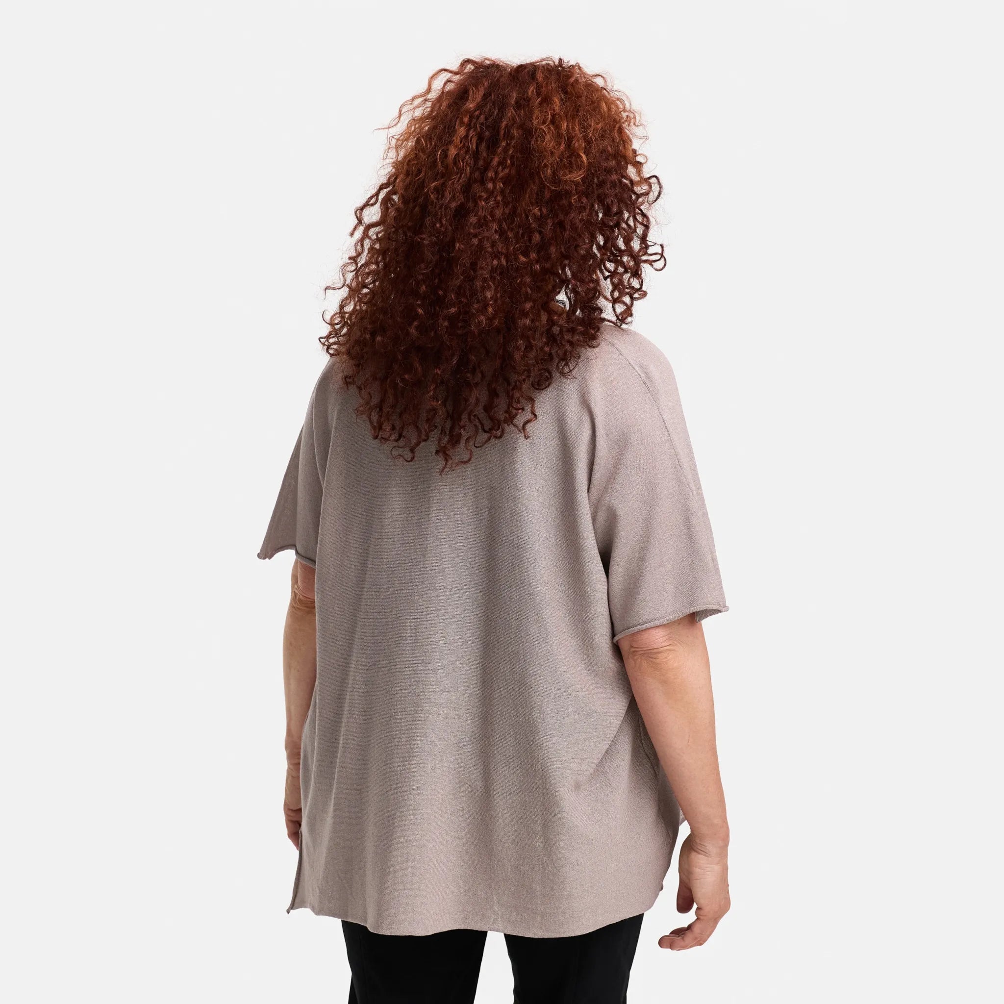  A-Form Pullover von Amandine aus Viskose, A2804, Sand, Schick, Modern, Bequem, Schick