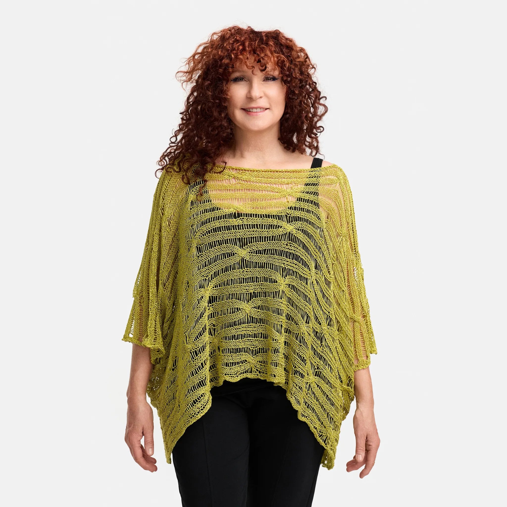  Amandine Pullover in kastiger Form, aus Baumwolle, A2805, Pistaziengrün, Schick, Modern