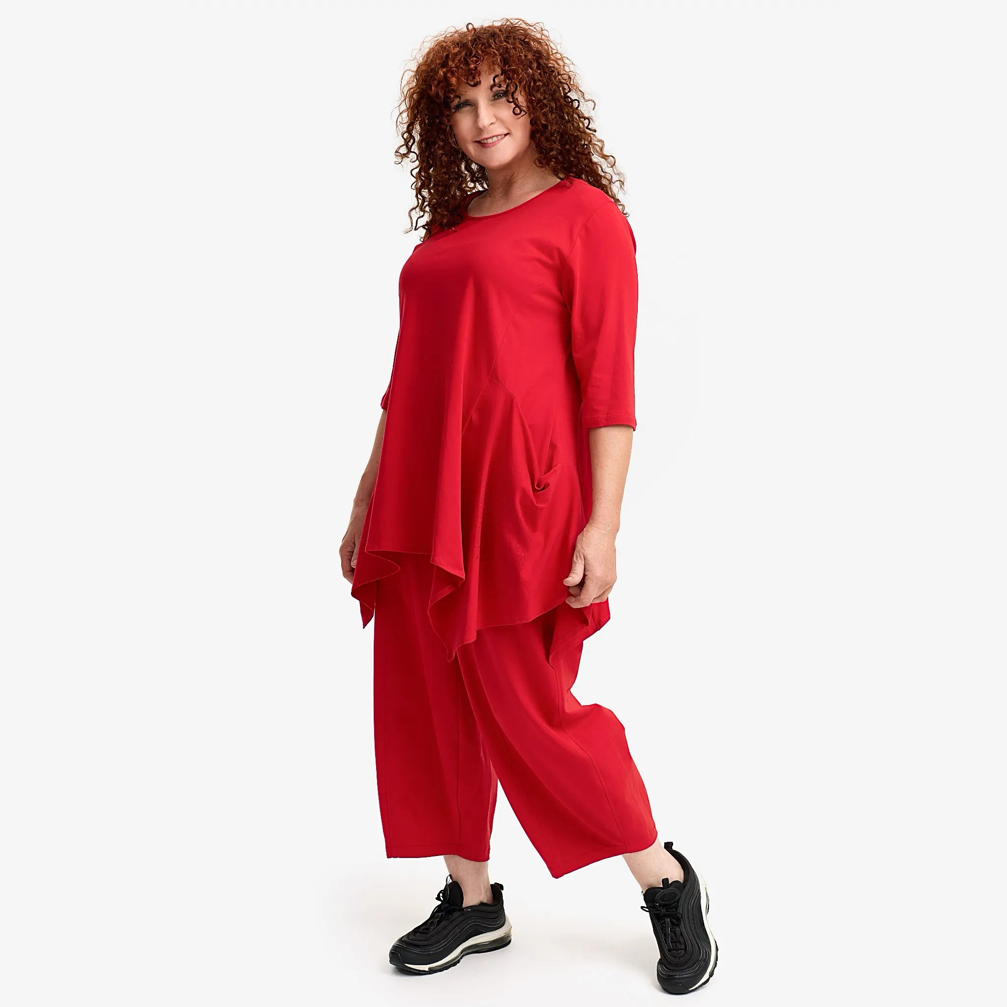  A-Form Shirt von Do Your Best aus Viskose, D904, Rot, Schick, Modern, Bequem, Schick