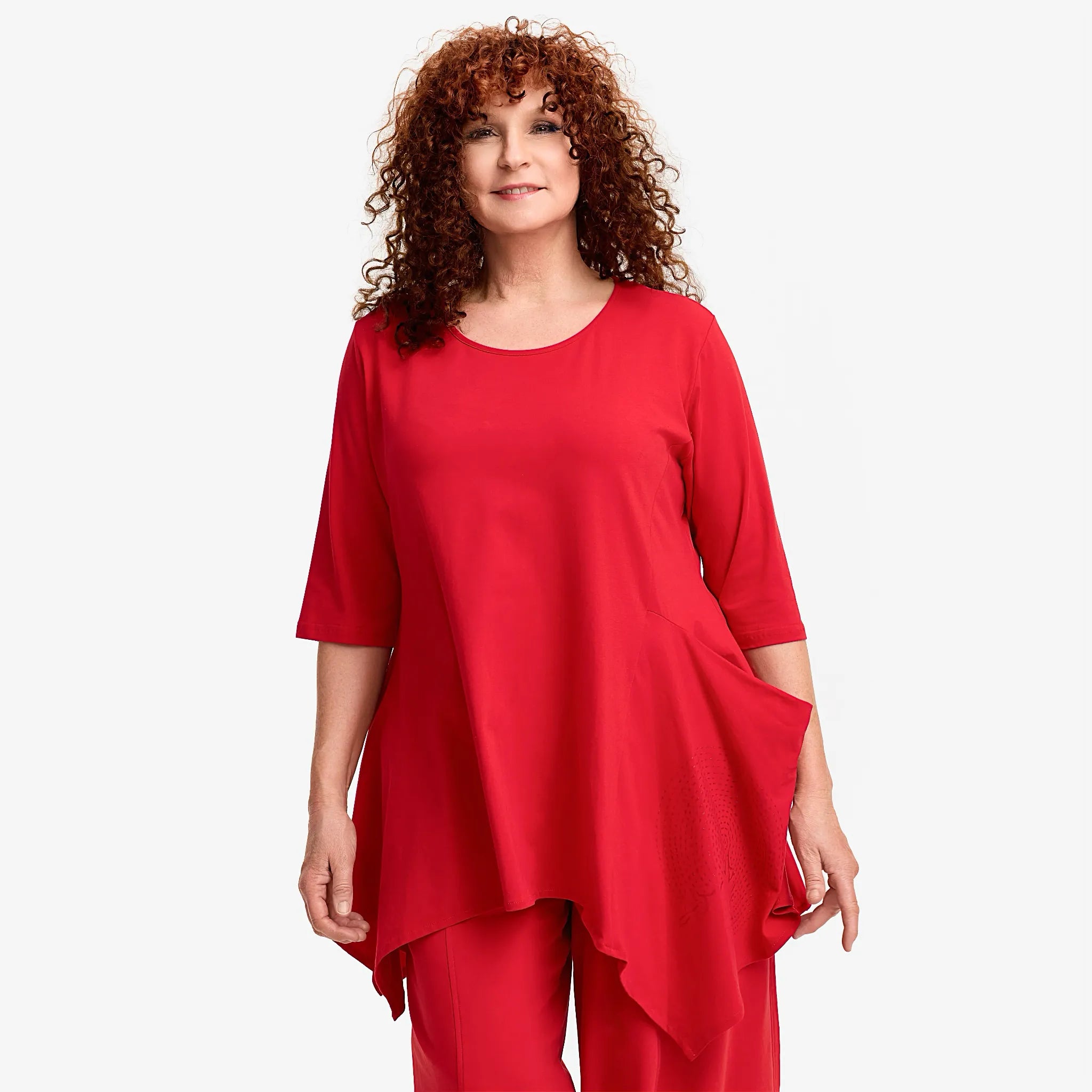  A-Form Shirt von Do Your Best aus Viskose, D904, Rot, Schick, Modern, Bequem, Schick