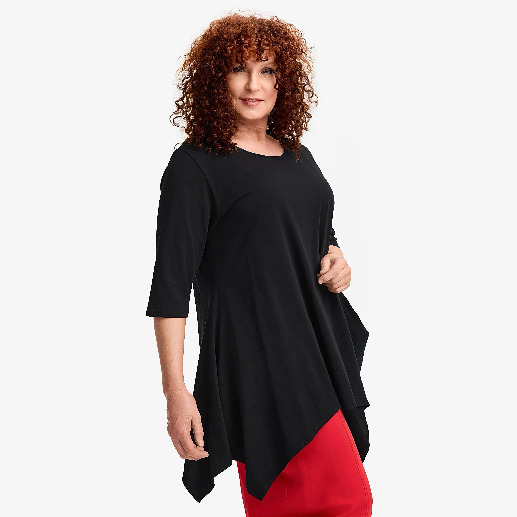  A-Form Shirt von Do Your Best aus Viskose, D904, Schwarz, Schick, Modern, Bequem, Schick