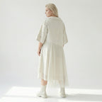 A-Form Kleid von H4 Fashion aus Polyamid, 8022, Ecru, Ausgefallen, Zeitlos, Schick
