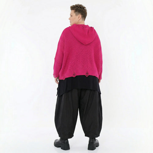 AKH Premium Bigshirt in kastiger Form, aus Baumwolle, P1032.2601, Fuchsia, Ausgefallen