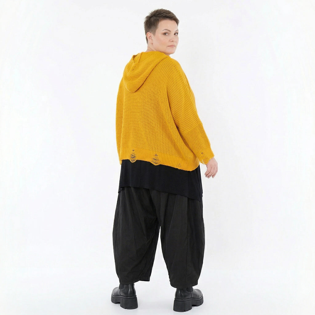 AKH Premium Bigshirt in kastiger Form, aus Baumwolle, P1032.2601, Gelb, Ausgefallen, Zeitlos