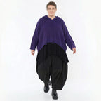 AKH Premium Bigshirt in kastiger Form, aus Baumwolle, P1032.2601, Lila, Ausgefallen, Zeitlos