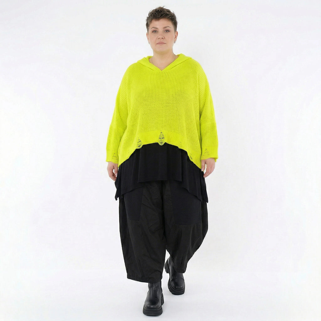 AKH Premium Bigshirt in kastiger Form, aus Baumwolle, P1032.2601, NeonGelb, Ausgefallen