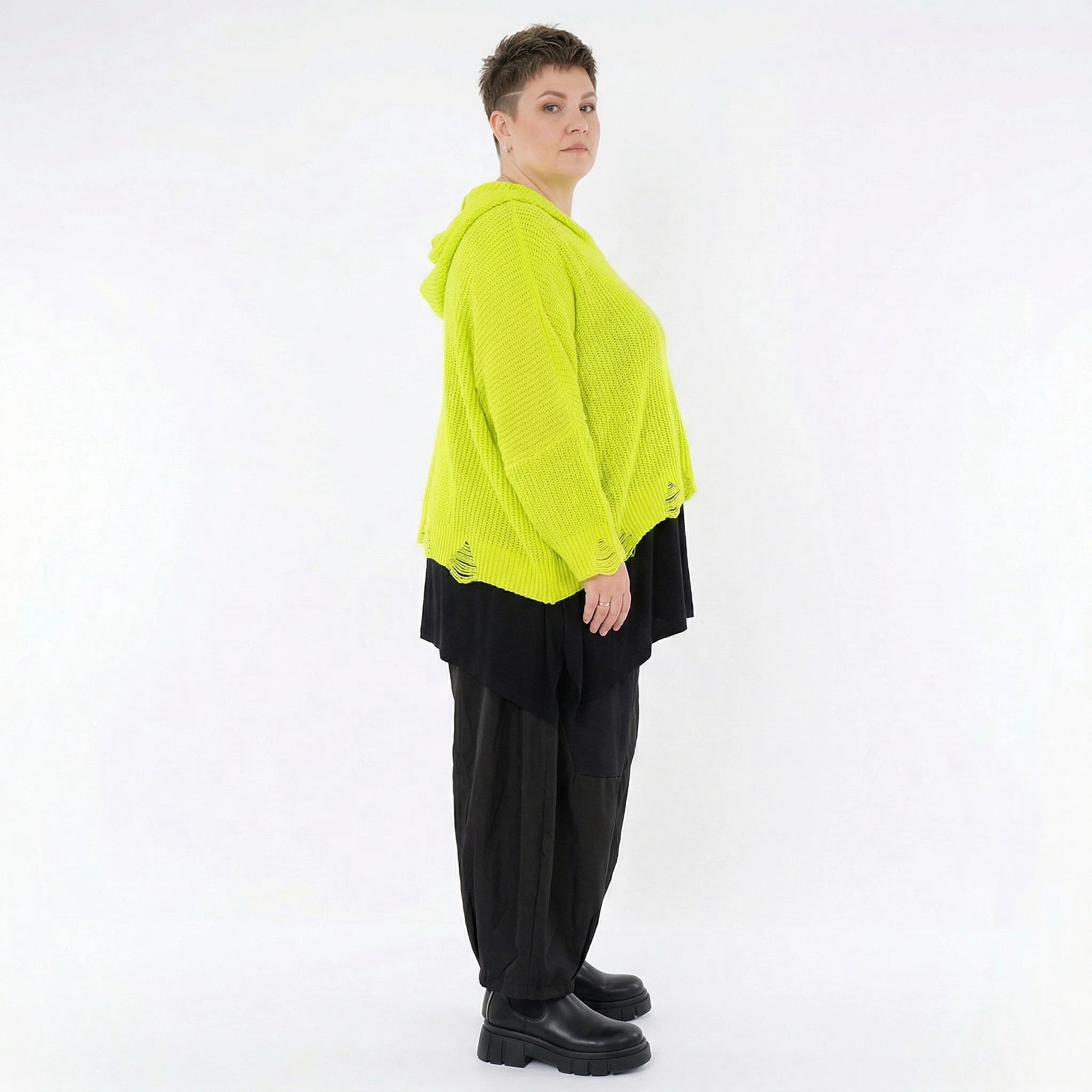 AKH Premium Bigshirt in kastiger Form, aus Baumwolle, P1032.2601, NeonGelb, Ausgefallen