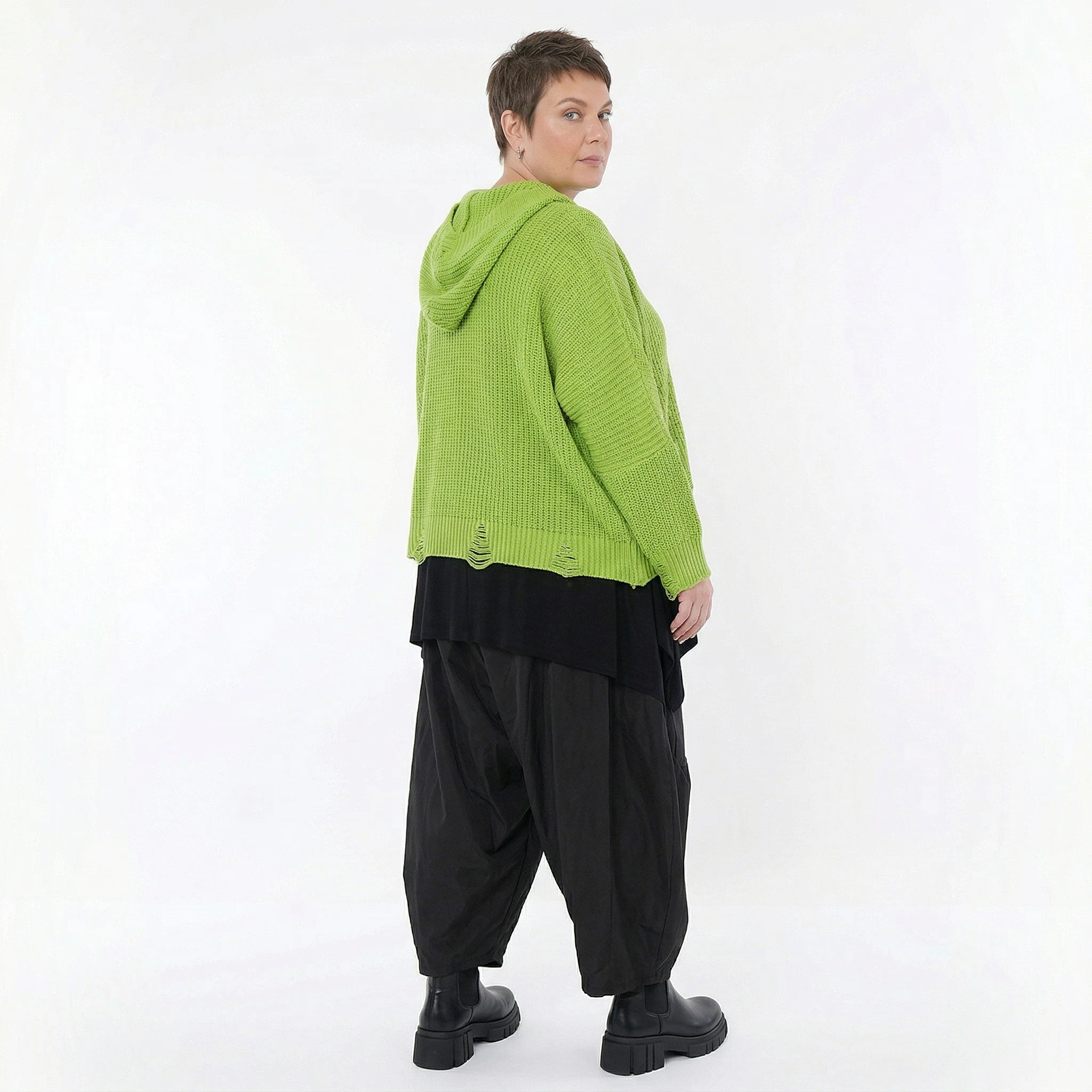 AKH Premium Bigshirt in kastiger Form, aus Baumwolle, P1032.2601, NeonGrün, Ausgefallen