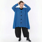 A-Form Bigshirt von AKH Premium aus Baumwolle, P1032.2603, JeansBlau, Ausgefallen, Zeitlos