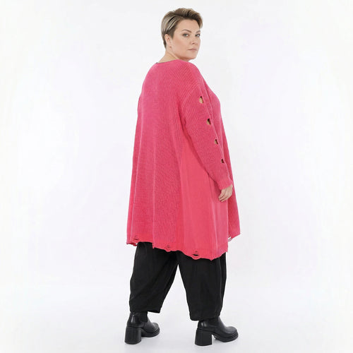 A-Form Bigshirt von AKH Premium aus Baumwolle, P1032.2603, Rosa, Ausgefallen, Zeitlos, Schick