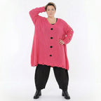 A-Form Bigshirt von AKH Premium aus Baumwolle, P1032.2603, Rosa, Ausgefallen, Zeitlos, Schick