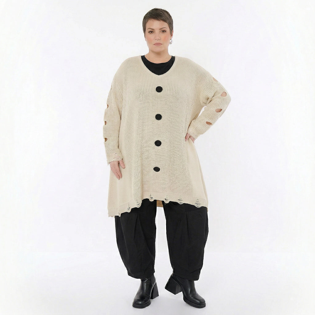 A-Form Bigshirt von AKH Premium aus Baumwolle, P1032.2603, Weiß, Ausgefallen, Zeitlos, Schick