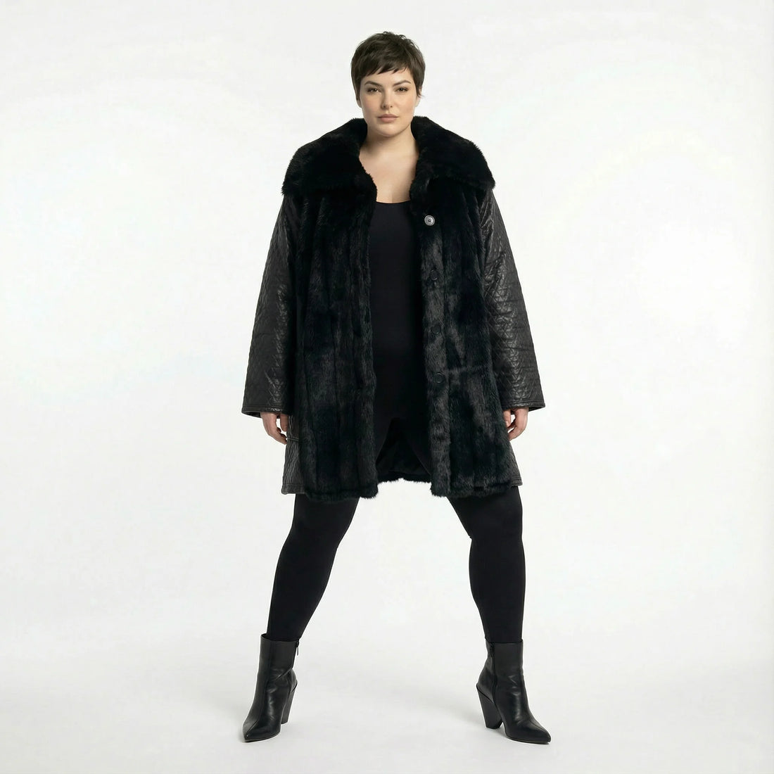  A-Form Jacke von AKH Premium aus Polyester, P1029.7175, Schwarz, Raute, Ausgefallen