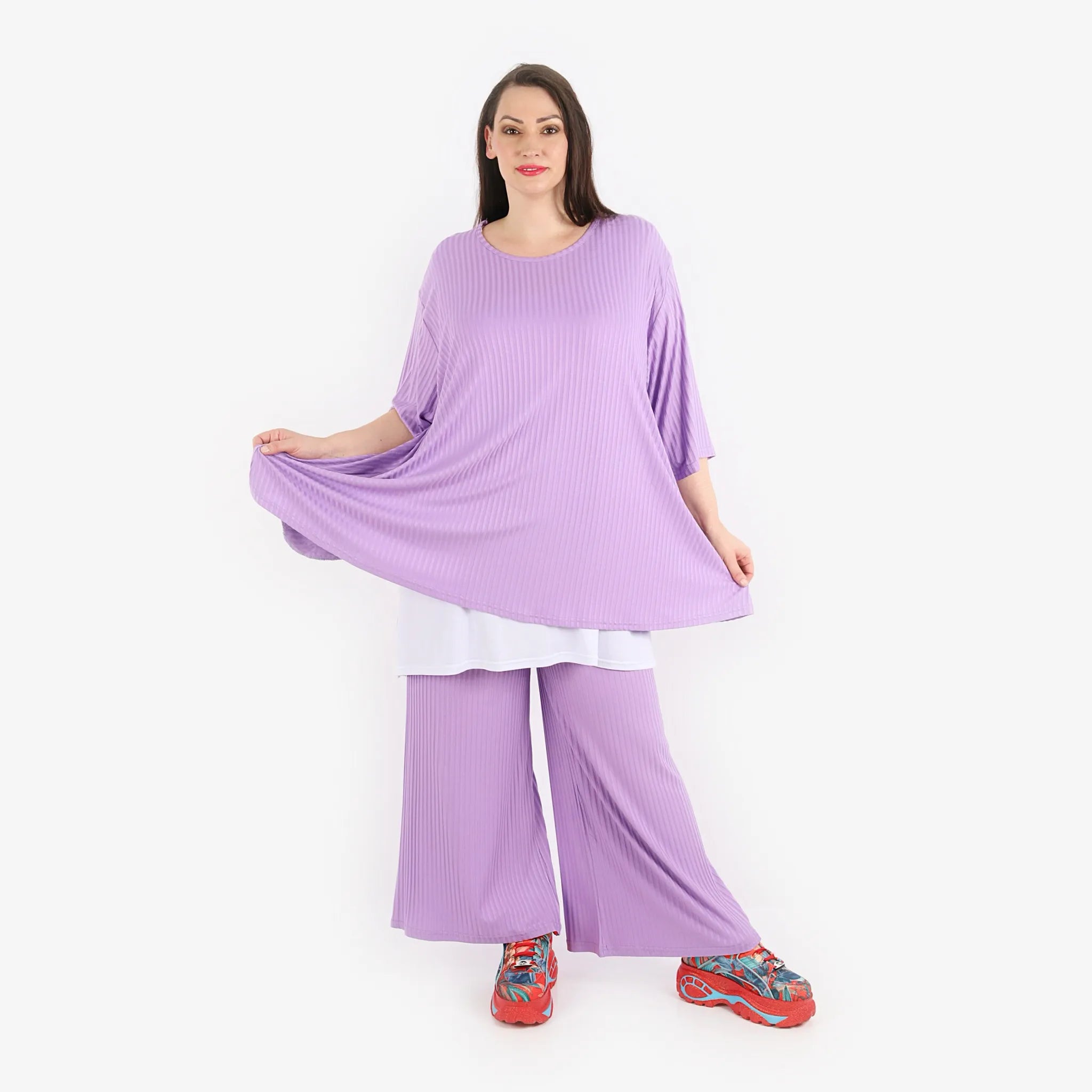  Papita Hose in gerader Form, aus Viskose, 6937, Lavender, Schick, Modern, Bequem, Schick