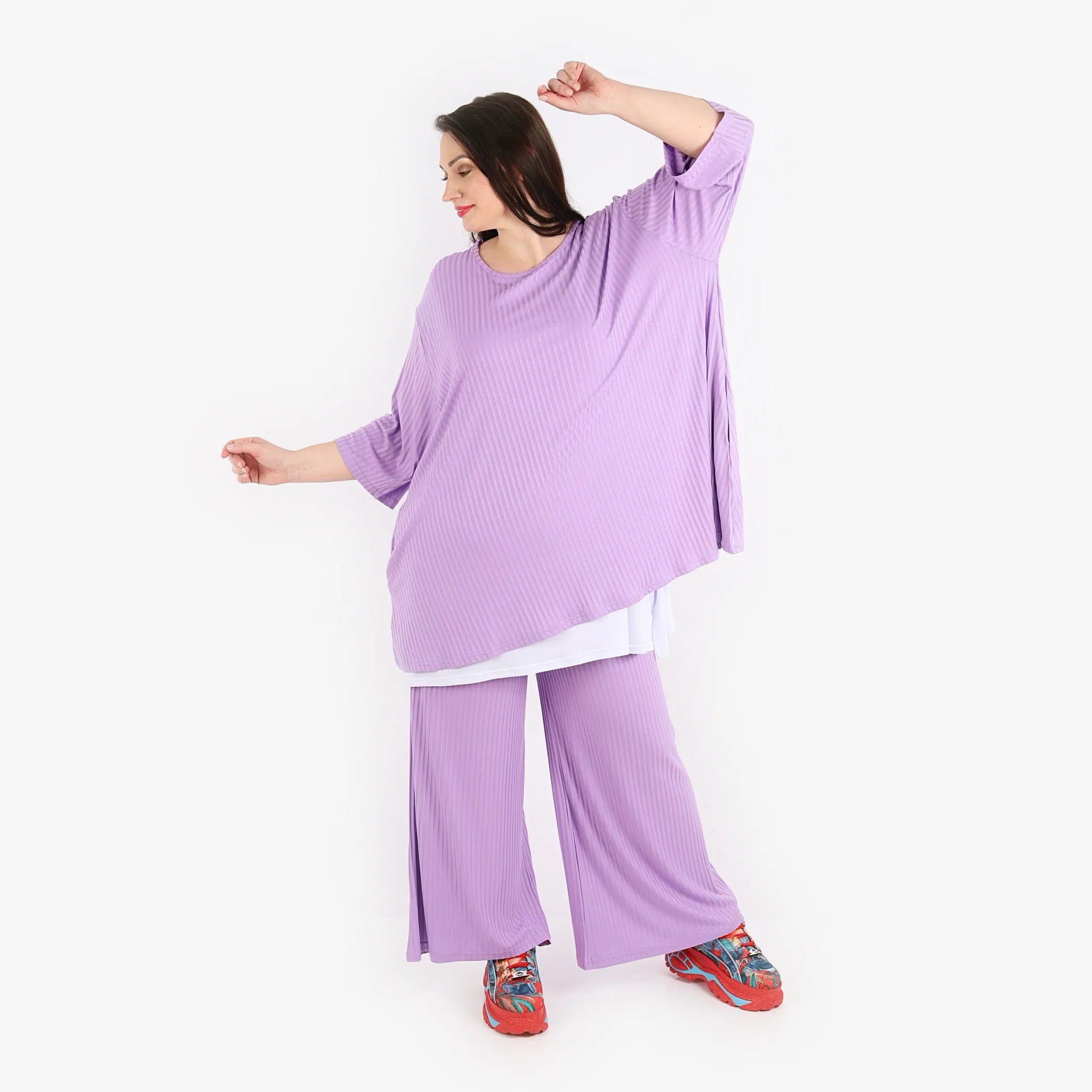  Papita Hose in gerader Form, aus Viskose, 6937, Lavender, Schick, Modern, Bequem, Schick