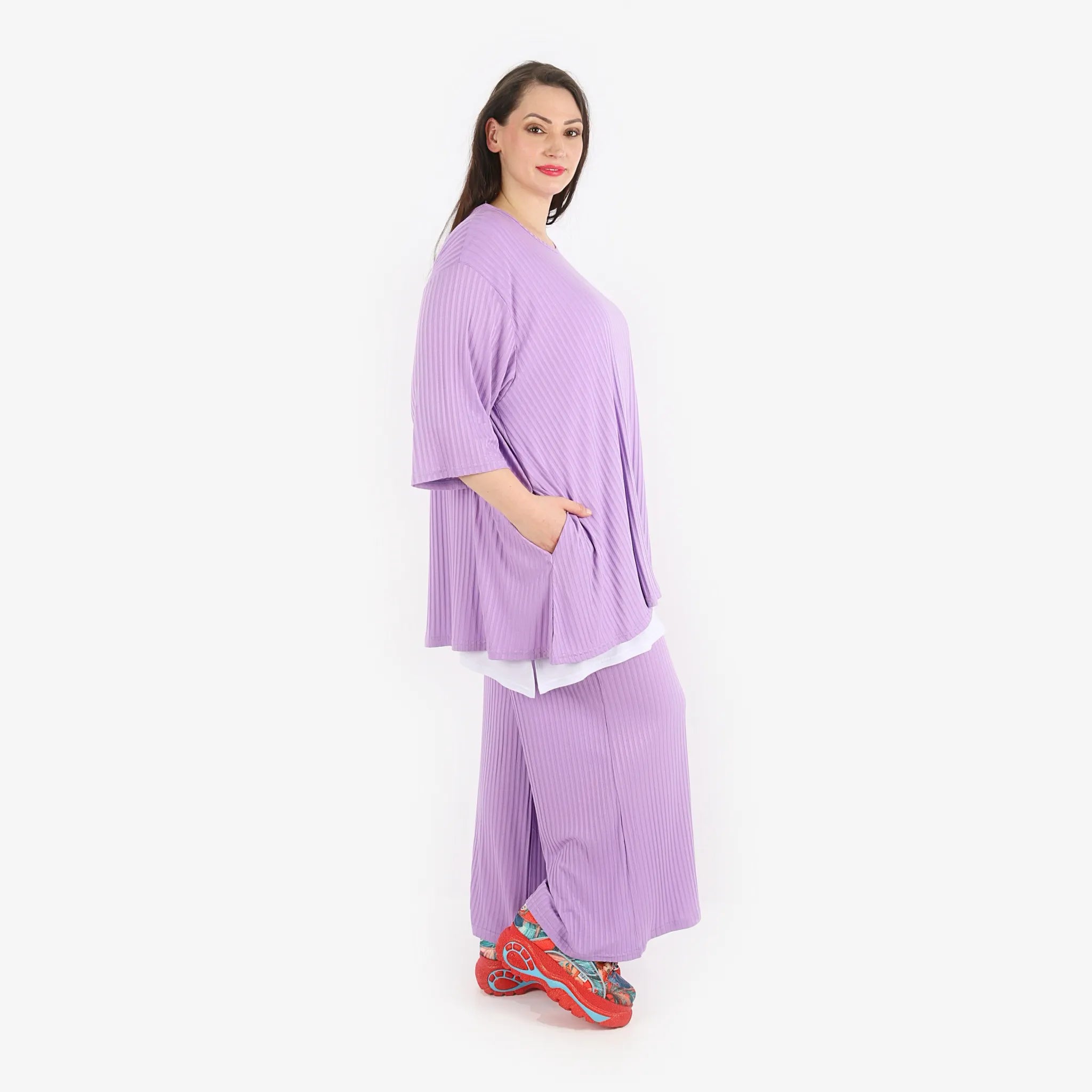  Papita Hose in gerader Form, aus Viskose, 6937, Lavender, Schick, Modern, Bequem, Schick