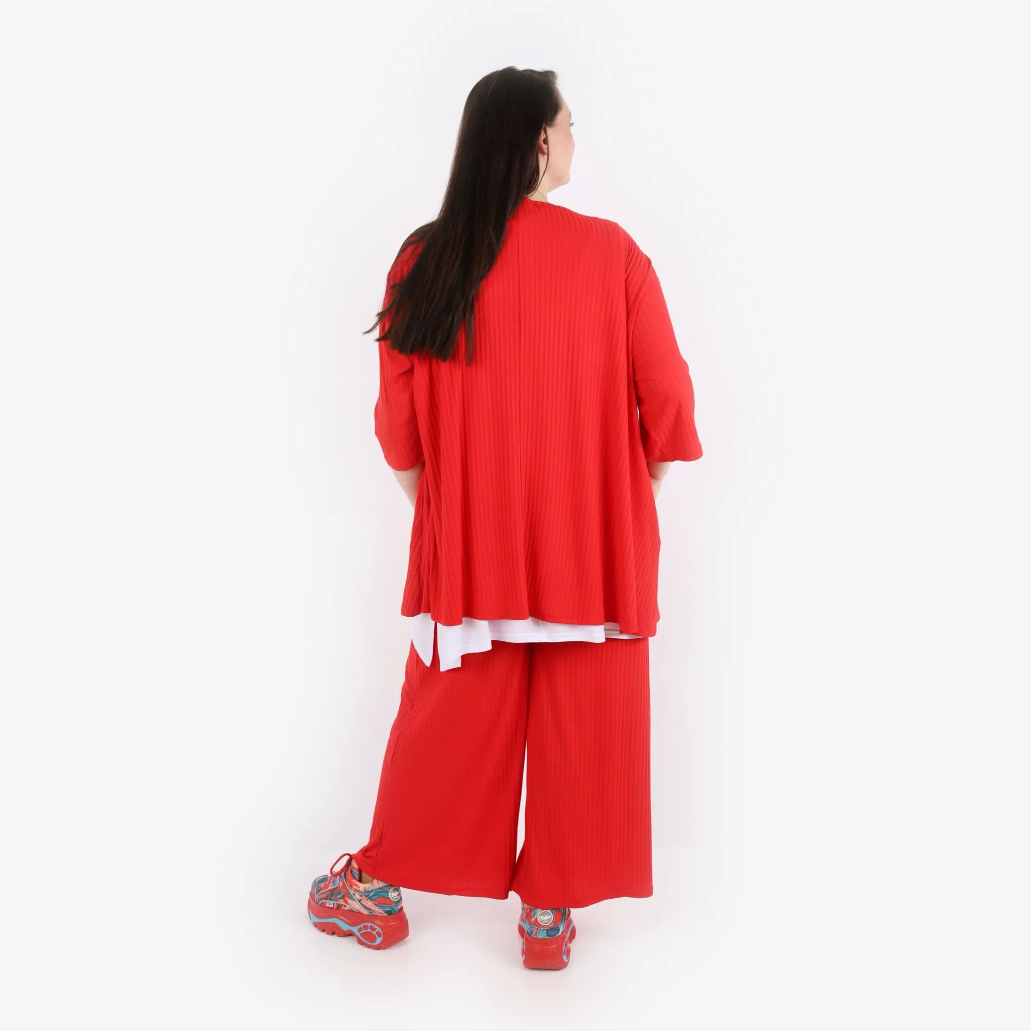  Papita Bigshirt in Glocken-Form, aus Viskose, 6936, Rubinen Rot, Schick, Modern, Bequem