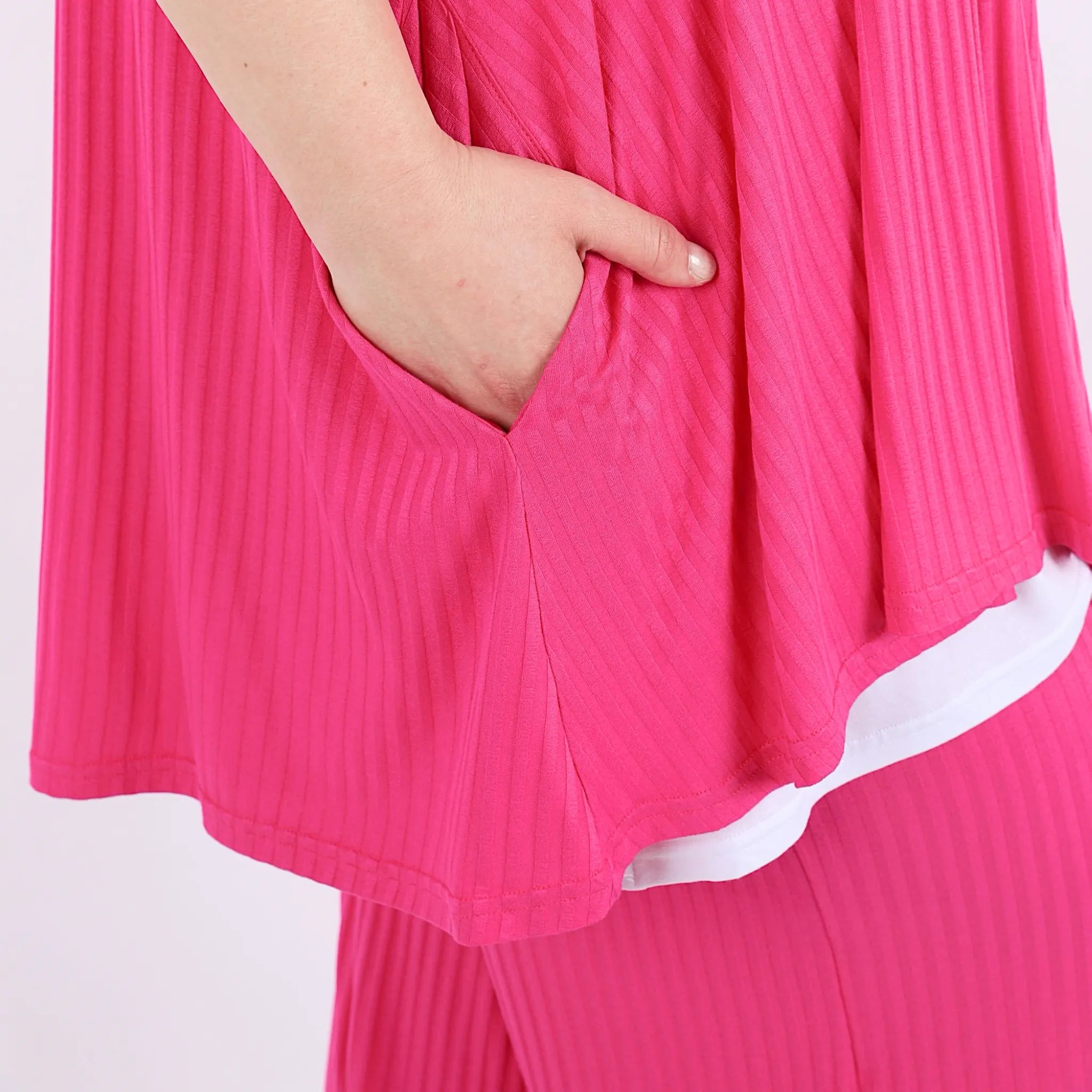  Papita Hose in gerader Form, aus Viskose, 6937, Fuchsia Pink, Schick, Modern, Bequem