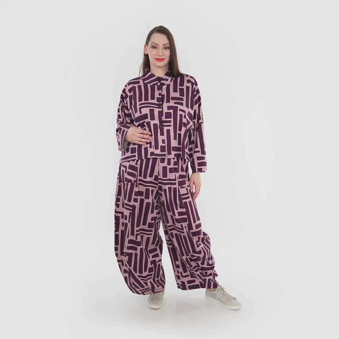 AKH Fashion Jacke in kastiger Form, aus Viskose, 1318.06929, Beere-Rosa, Schick, Modern