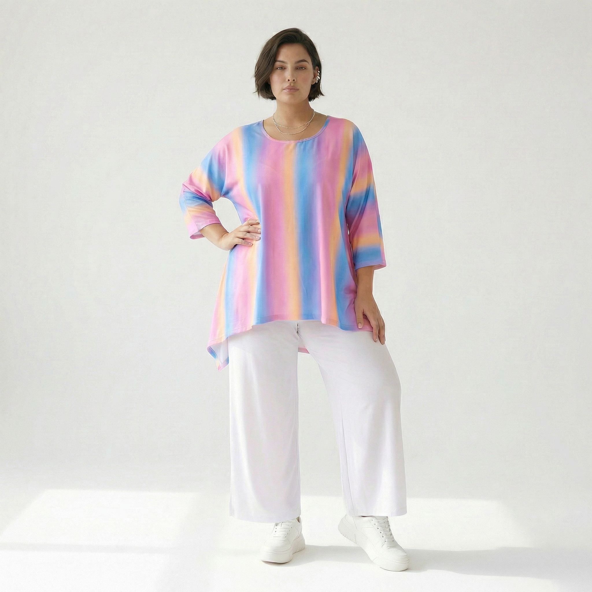 A-Form Shirt von AKH Fashion aus Baumwolle, ausgefallene, zeitlose Lagenlook Mode