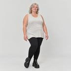 Ärmelloses Basic Top aus weichem Modal mit Stretch in Beige mit seitlichen Schlitzen