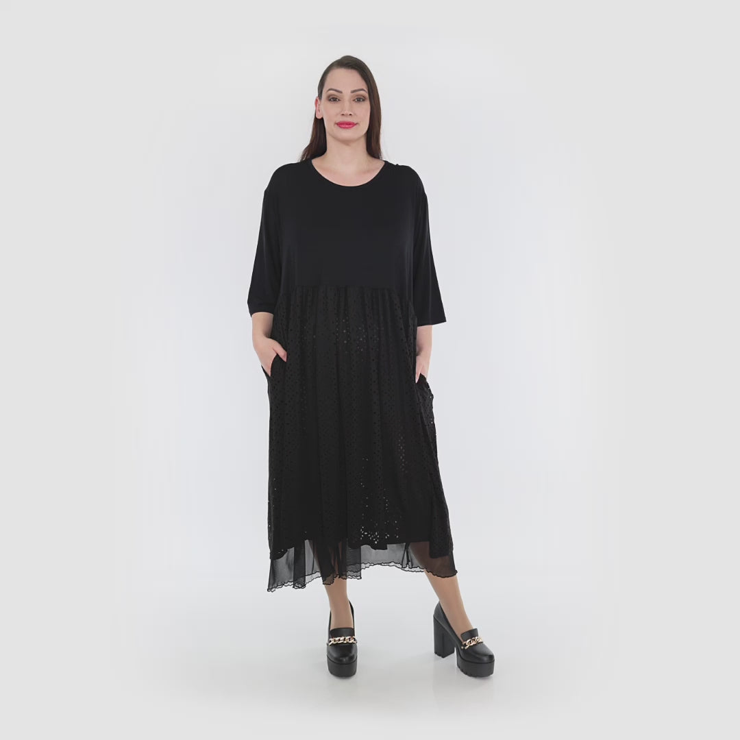 Ballonkleid von AKH Fashion aus Viskose, 1322.06948, Schwarz, Schick, Modern, Bequem