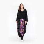 Ballonhose in fuchsia Jacquard aus Viskose mit elastischem Bund und aufgesetzten Taschen