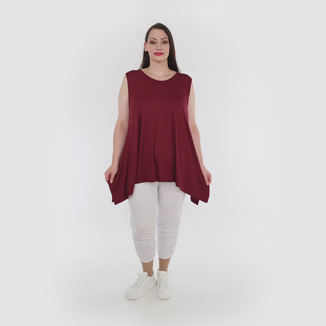 A-Form Top von AKH Fashion aus Viskose, 1233.03071, Burgundy, Schick, Modern, Bequem