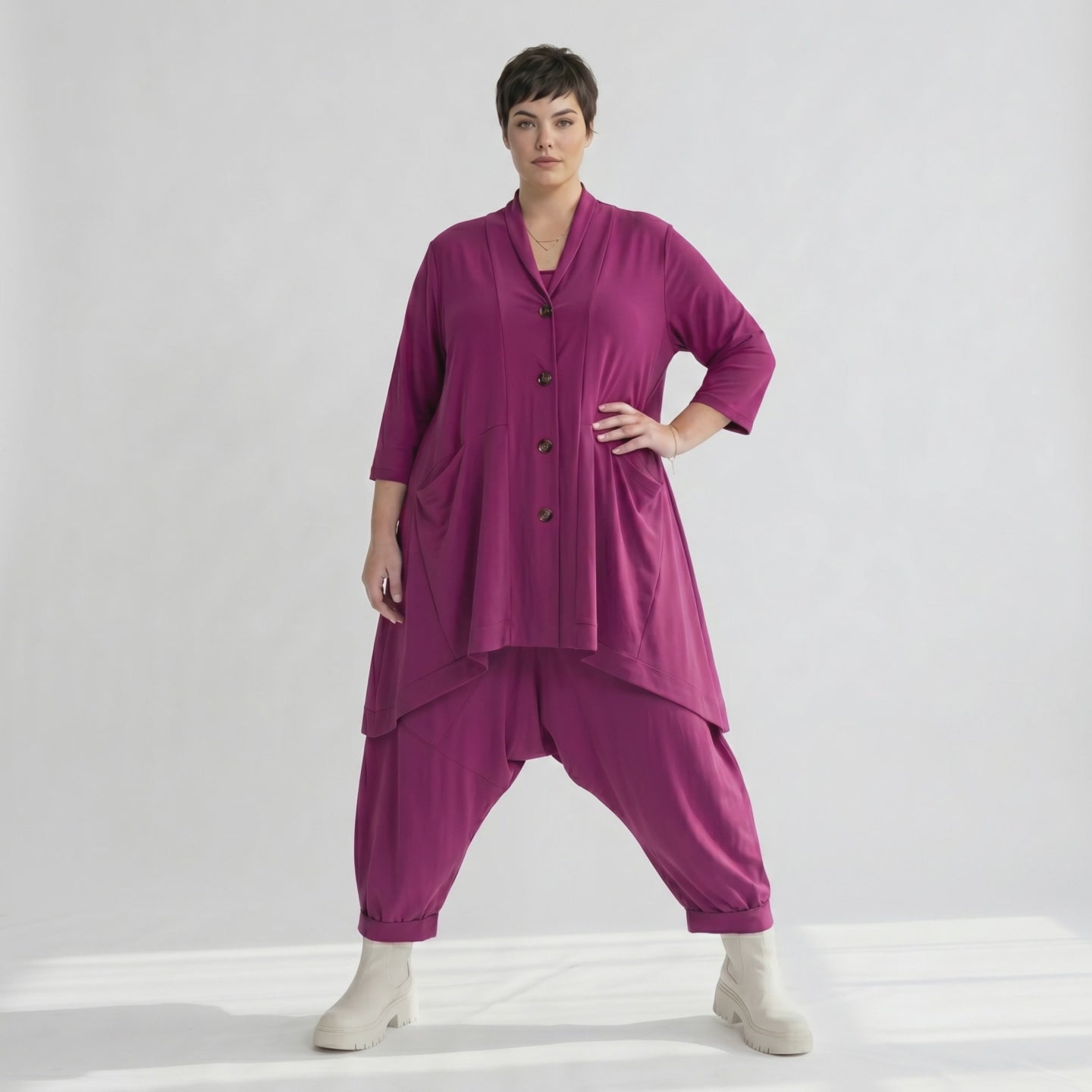 A-Form Jacke von AKH Fashion aus Materialmix, ausgefallene, zeitlose Lagenlook Mode