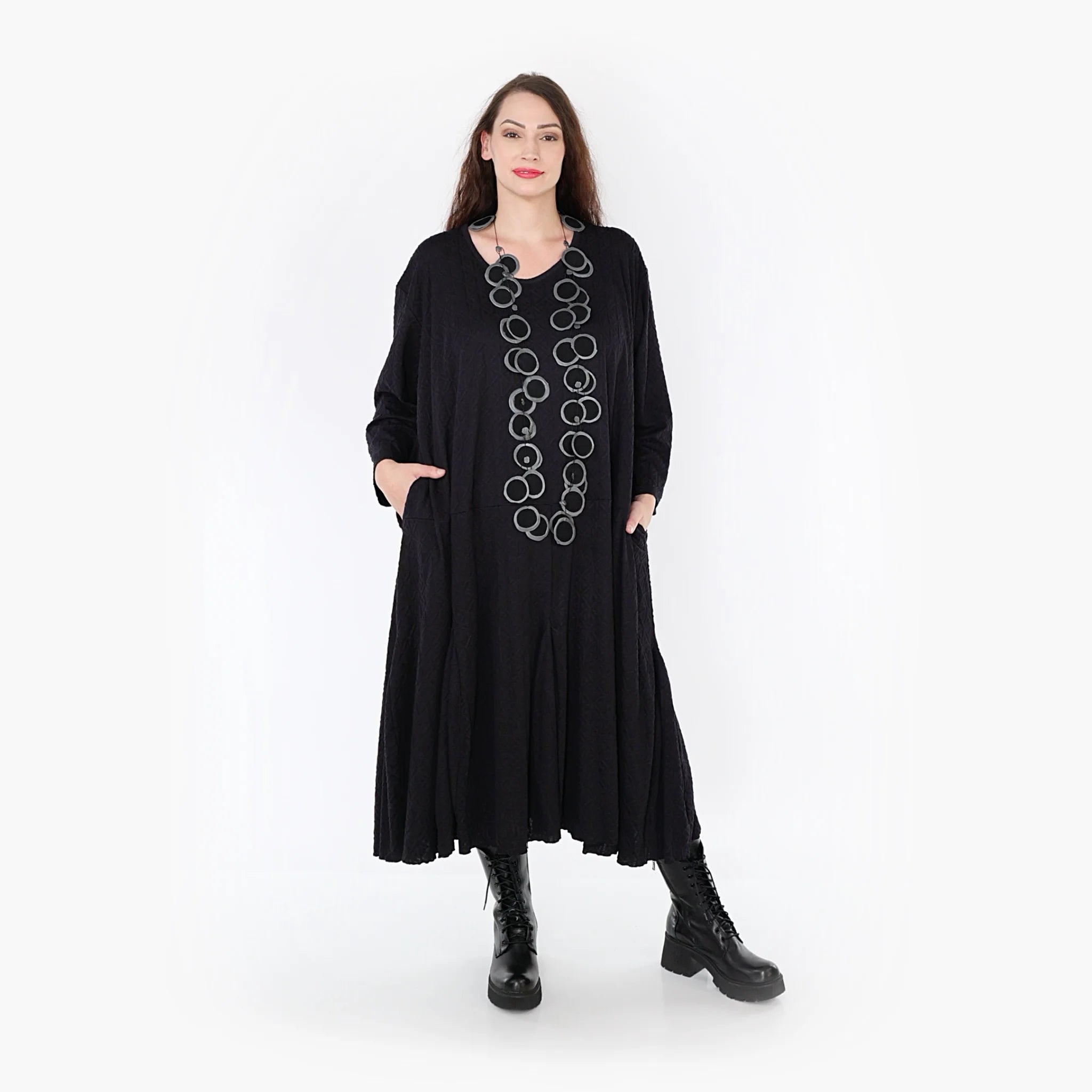 A-Form Kleid von AKH Fashion aus Viskose, 1342.06972, Schwarz, Unifarben, Schick, Modern