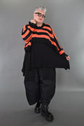  AKH Premium Überwurf in kastiger Form, aus Baumwolle, P1007.2537, Schwarz/Orange, Schick