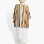  A-Form Bigshirt von AKH Fashion aus Materialmix, 1078.00593, Cognac, Streifen, Schick