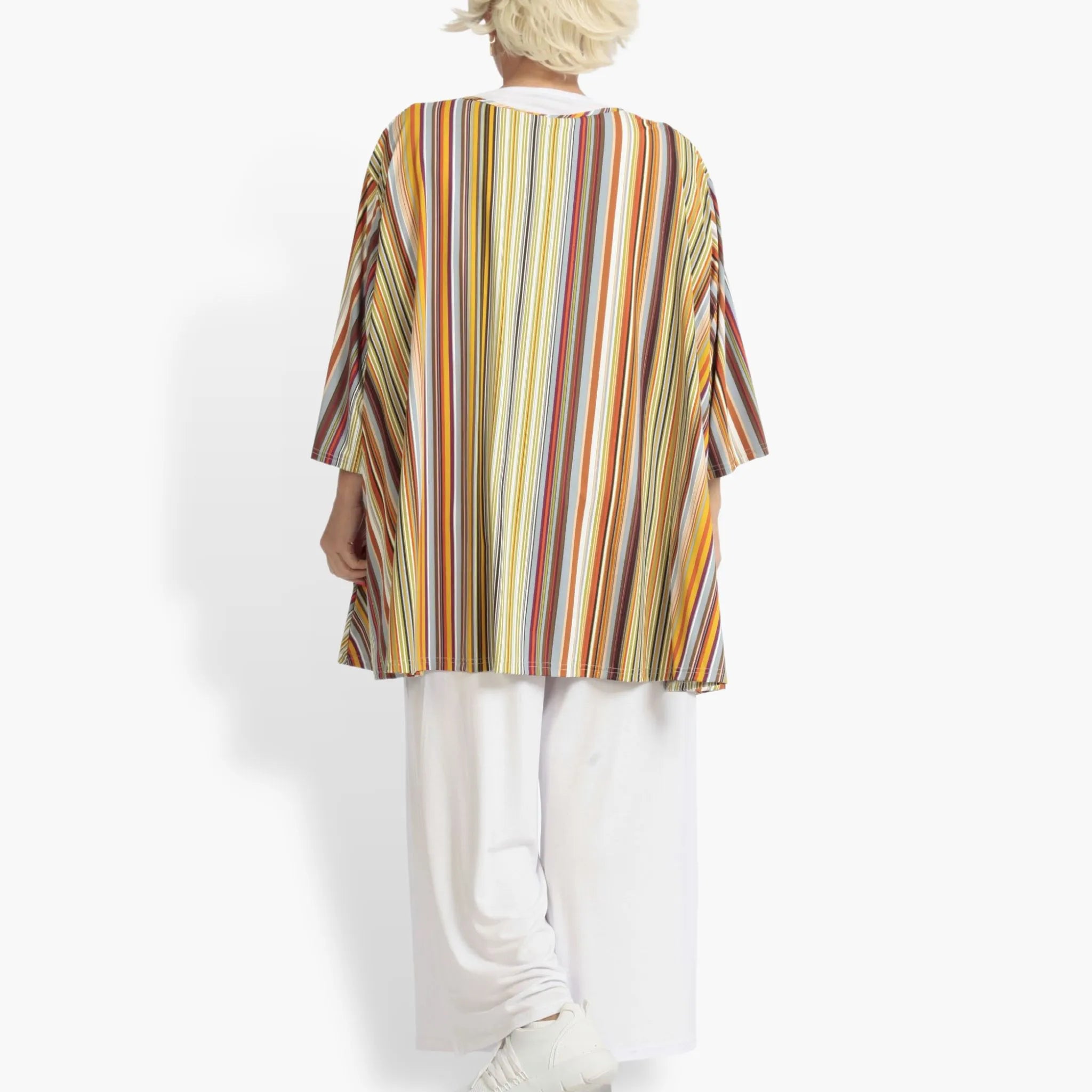  A-Form Bigshirt von AKH Fashion aus Materialmix, 1078.00593, Cognac, Streifen, Schick
