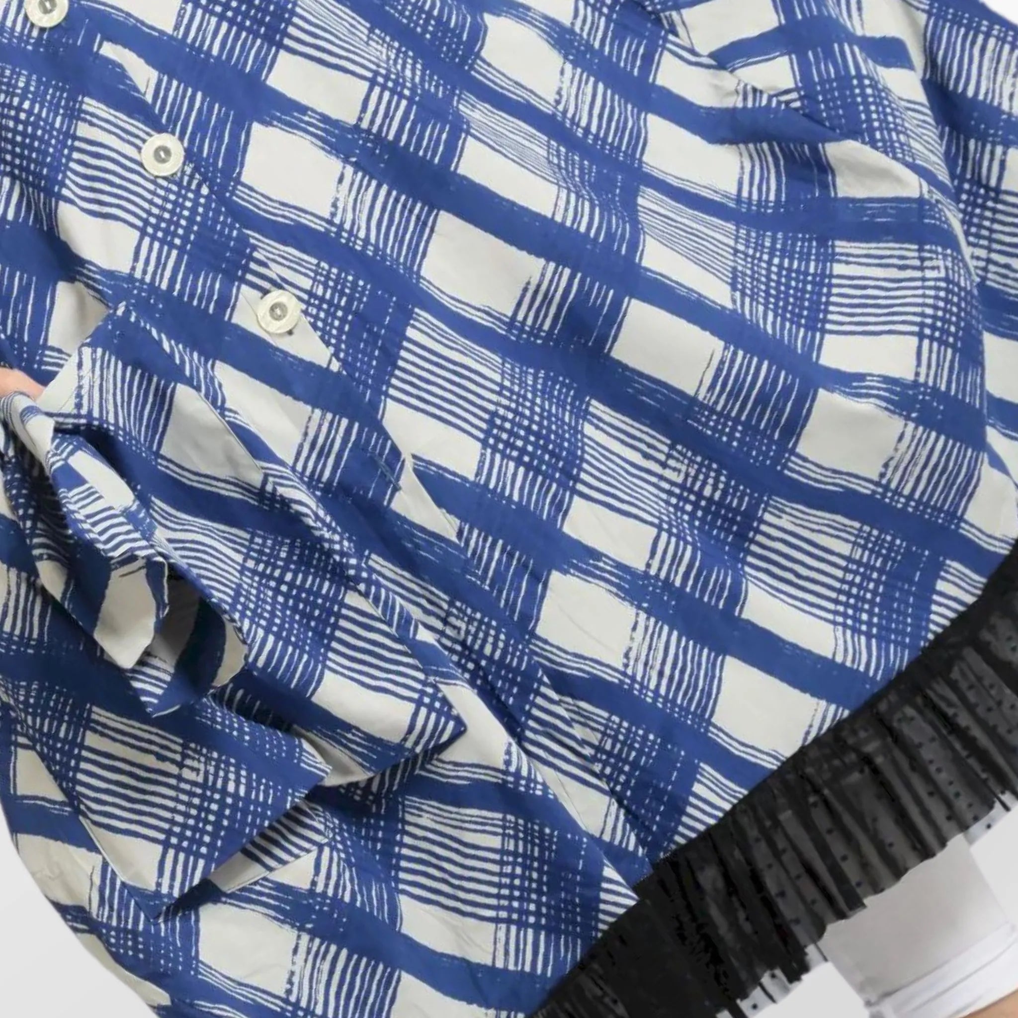  AKH Fashion Weste in gerader Form, aus Viskose, 1089.06844, Blau-Grau, Kariert, Schick