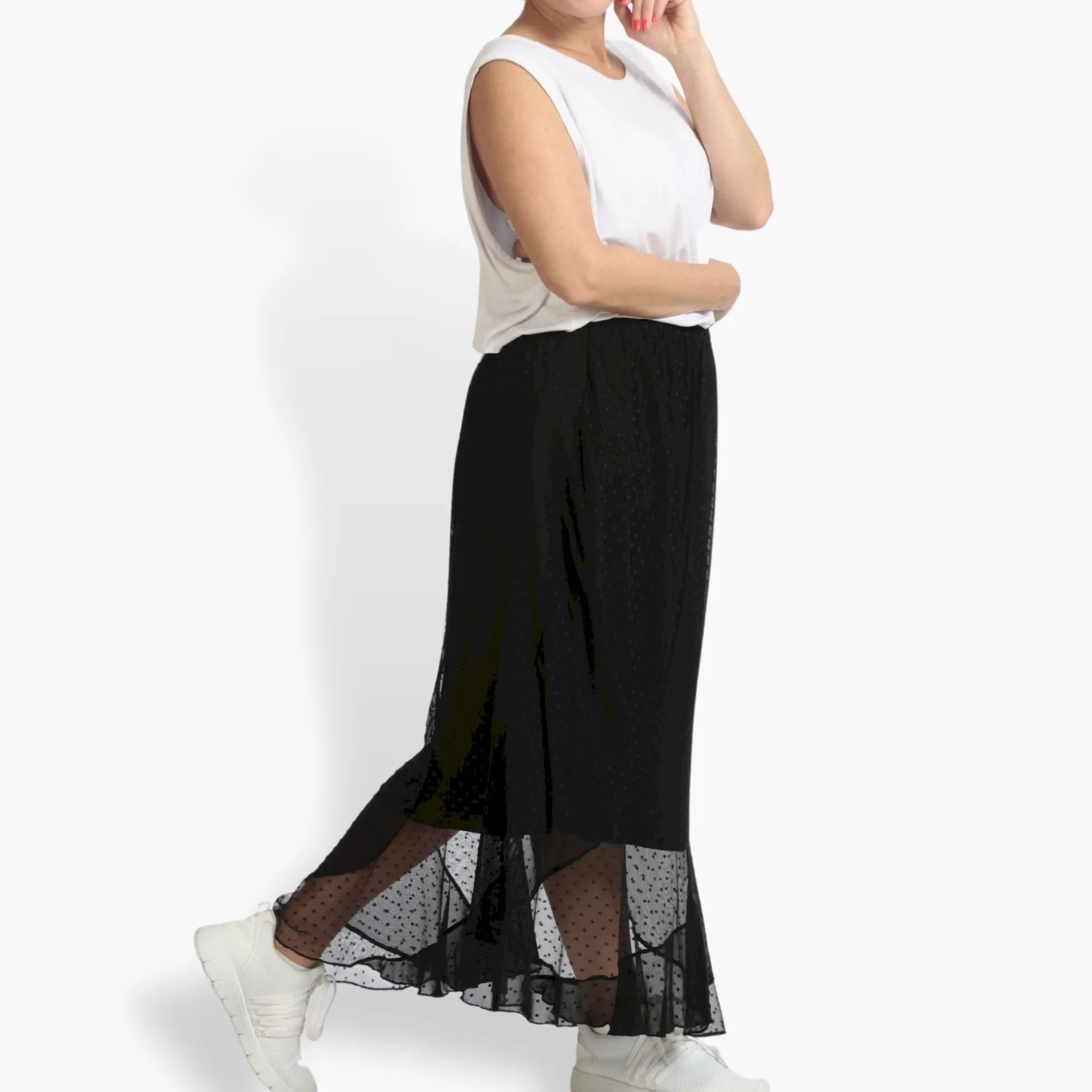  AKH Fashion Rock in gerader Form, aus Materialmix, 1089.06845, Blau-Schwarz, Punkte
