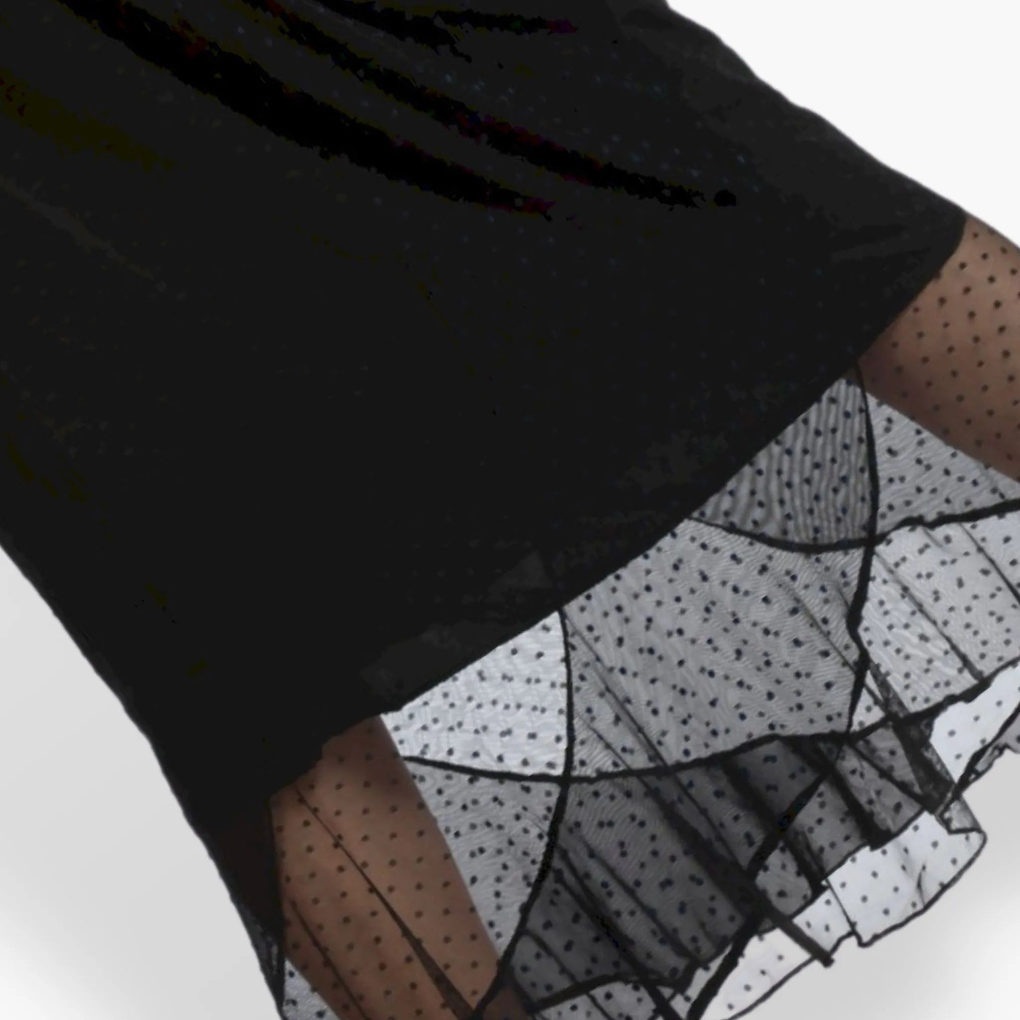 AKH Fashion Rock in gerader Form, aus Materialmix, 1089.06845, Blau-Schwarz, Punkte
