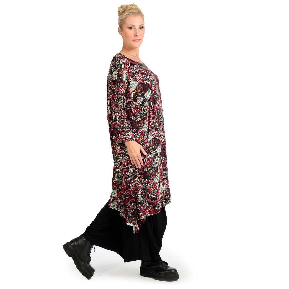  A-Form Bigshirt von AKH Fashion aus Viskose, 1122.02666, Rot, Paisley, Schick, Modern, Bequem