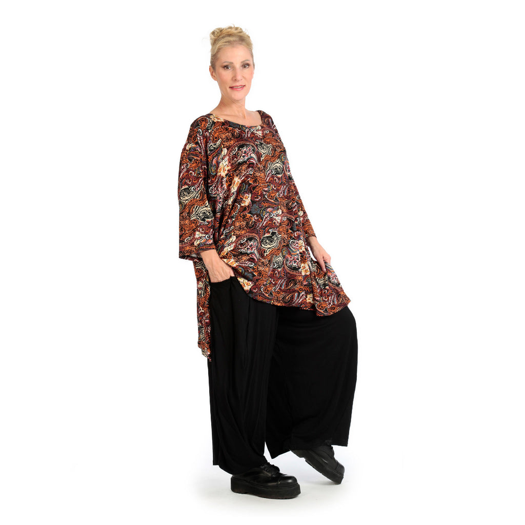  A-Form Bigshirt von AKH Fashion aus Viskose, 1122.00593, Rost, Paisley, Schick, Modern