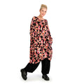  BallonBigshirt von AKH Fashion aus Viskose, 1126.06660, Schwarz-Rot-Fuchsia, Kleckse, Schick
