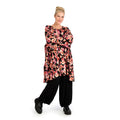  A-Form Bigshirt von AKH Fashion aus Viskose, 1126.06866, Schwarz-Rot-Fuchsia, Kleckse