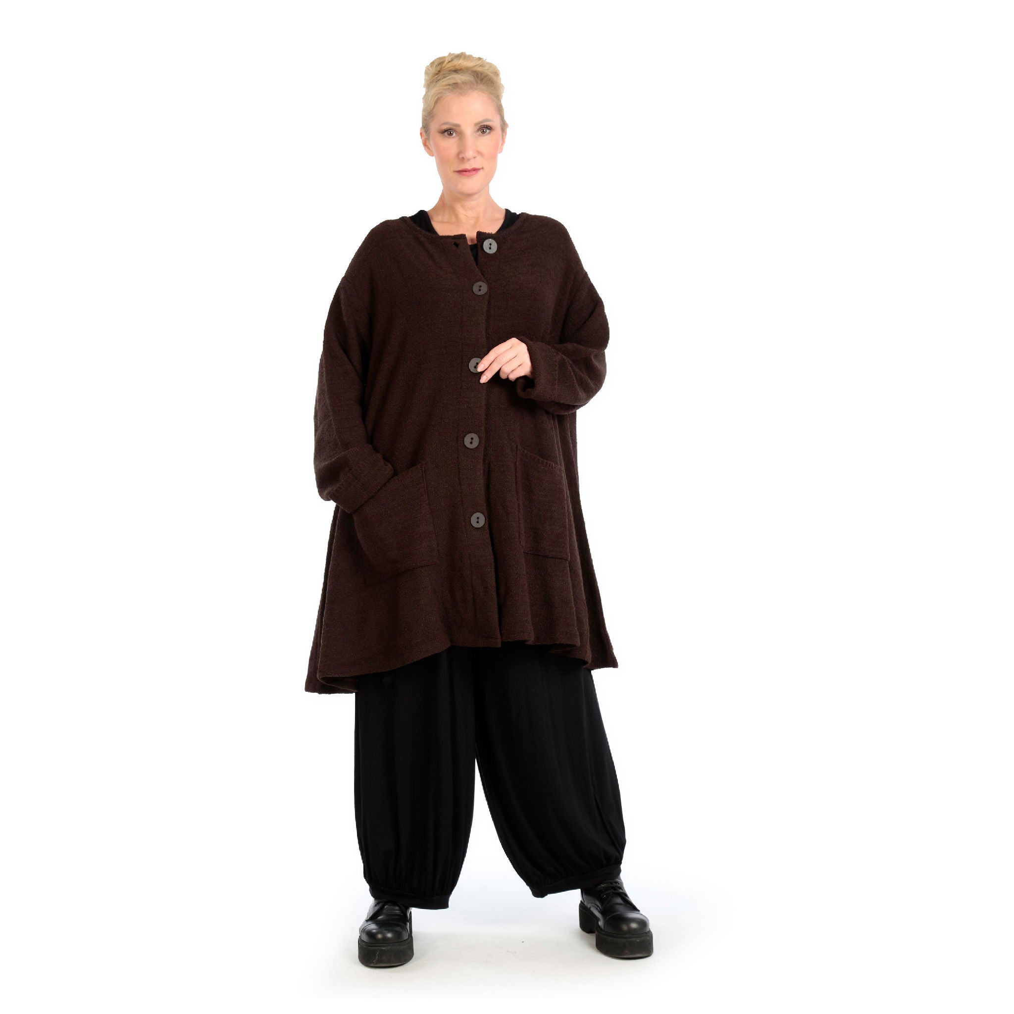 AKH Fashion · Jacke · BoucleStrick · 1382 · Schokobraun