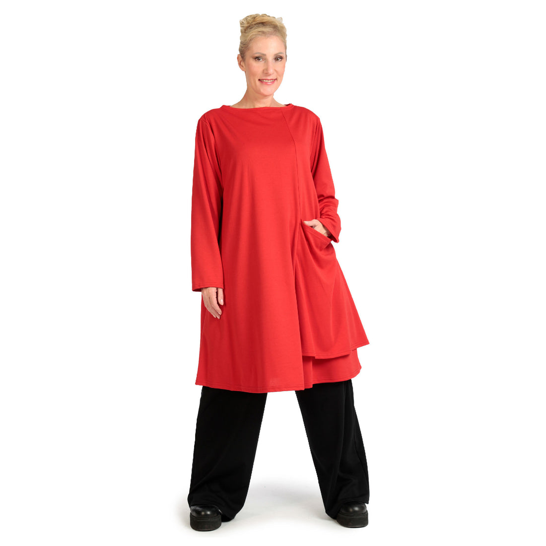  Shirt von AKH Fashion aus Viskose in gerader Form, 1141.06816, Rot, Unifarben, Ausgefallen