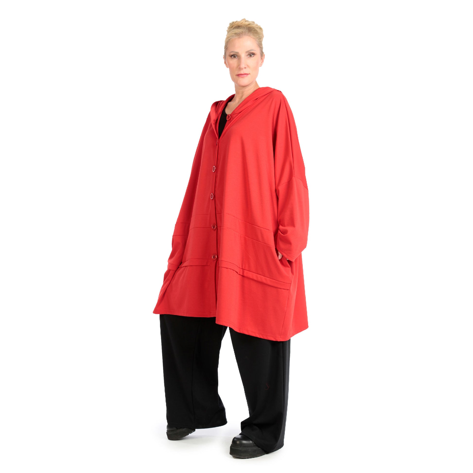  Jacke von AKH Fashion aus Viskose in kastiger Form, 1141.06857, Rot, Unifarben, Schick